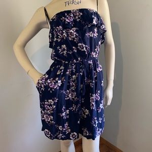 Floral strapless dress